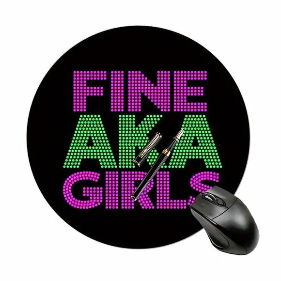 AKA Alpha Kappa Alpha Mouse Pad Black with Pink and Green Fine AKA Girl - Picture 2 of 7
